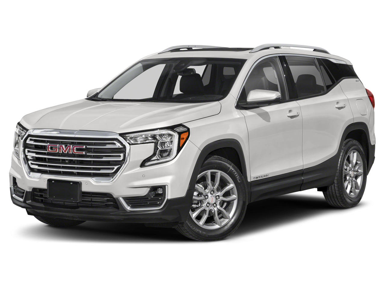 2023 GMC Terrain SLT in Ebony Twilight Metallic — front three-quarter view